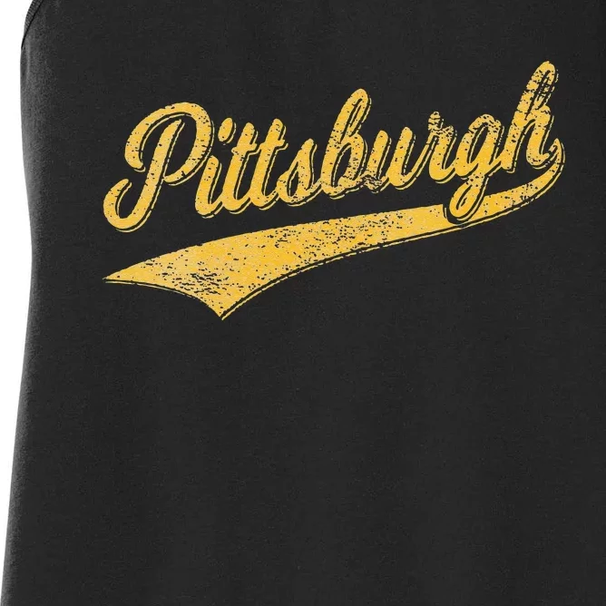 Womens PITTSBURGH PENNSYLVANIA VARSITY SCRIPT SPORTS JERSEY STYLE Women's Racerback Tank