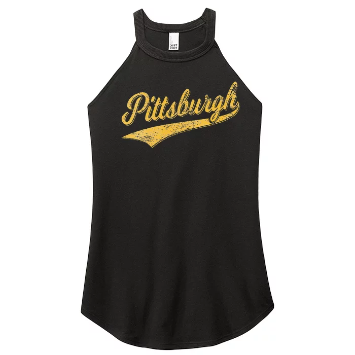 Womens PITTSBURGH PENNSYLVANIA VARSITY SCRIPT SPORTS JERSEY STYLE Women’s Perfect Tri Rocker Tank