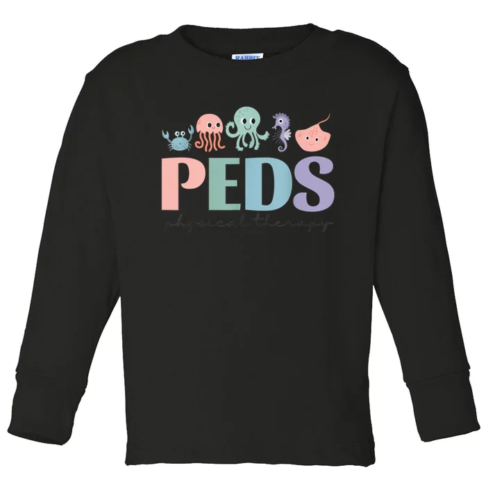 Women Pediatric Physical Therapy Peds Pt Ocean Sea Animal Toddler Long Sleeve Shirt