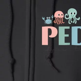 Women Pediatric Physical Therapy Peds Pt Ocean Sea Animal Full Zip Hoodie