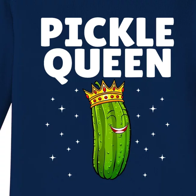 Women Pickle Queen Girl Cucumber Pickle Lover Gift Baby Long Sleeve Bodysuit