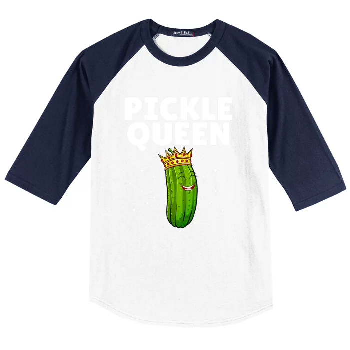 Women Pickle Queen Girl Cucumber Pickle Lover Gift Baseball Sleeve Shirt