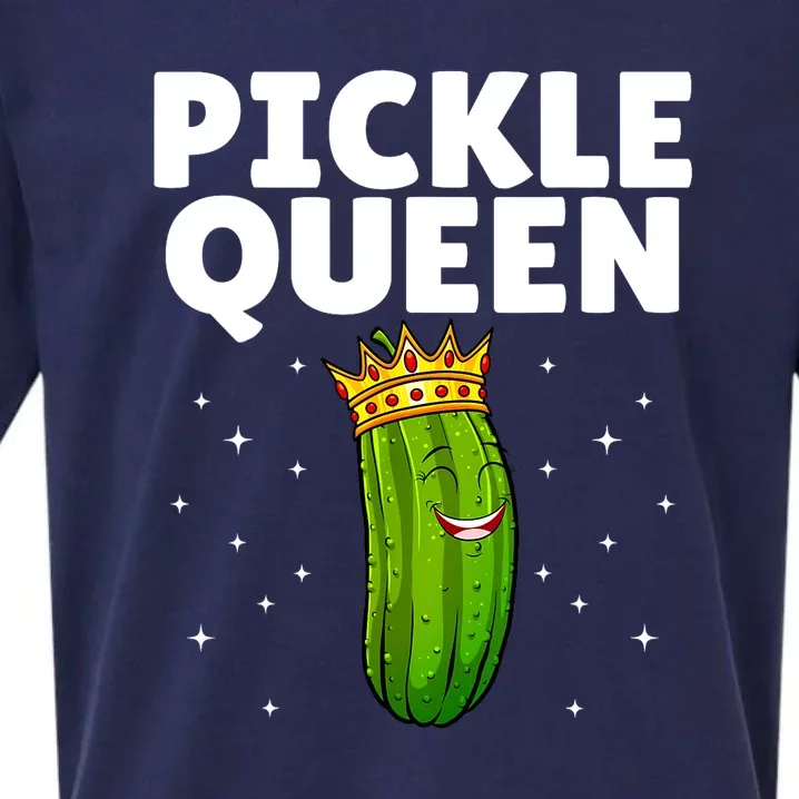 Women Pickle Queen Girl Cucumber Pickle Lover Gift Sueded Cloud Jersey T-Shirt