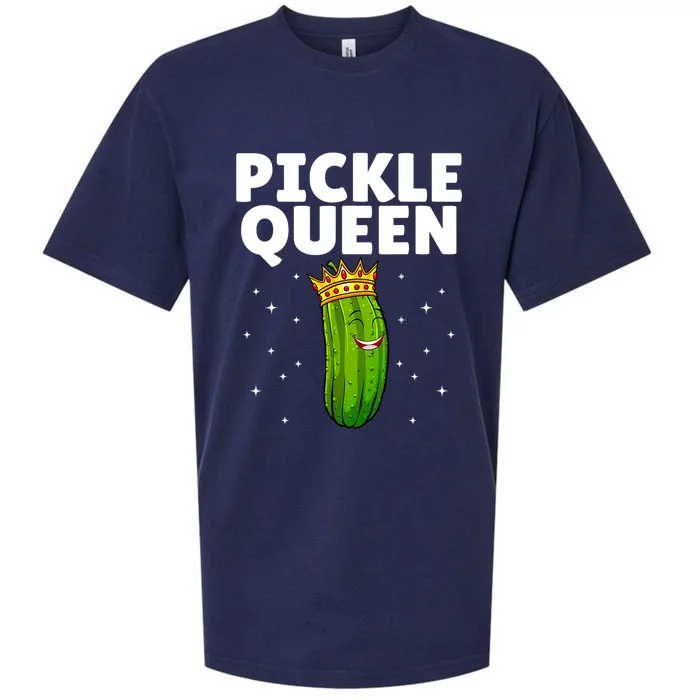 Women Pickle Queen Girl Cucumber Pickle Lover Gift Sueded Cloud Jersey T-Shirt