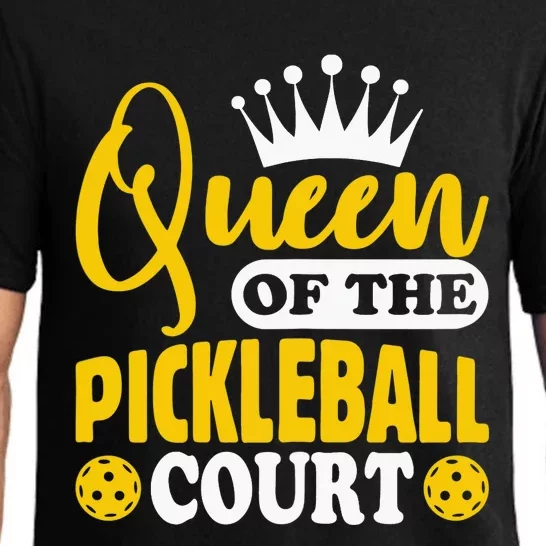 Wo Pickleball Queen Of The Pickleball Court Pickle Ball Player Pajama Set