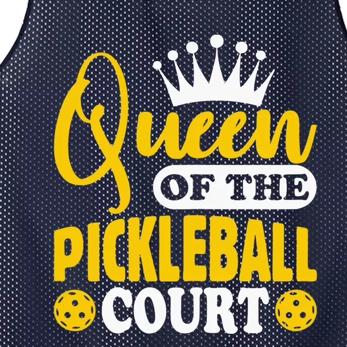 Wo Pickleball Queen Of The Pickleball Court Pickle Ball Player Mesh Reversible Basketball Jersey Tank