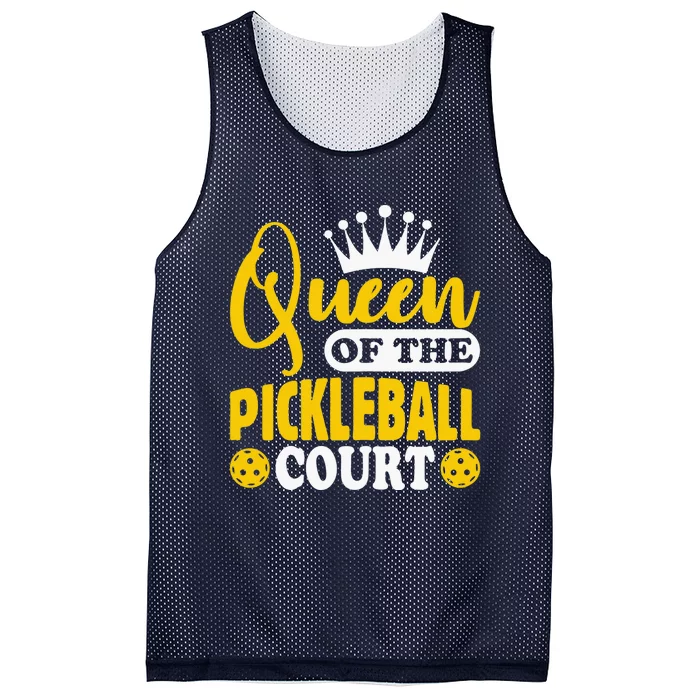 Wo Pickleball Queen Of The Pickleball Court Pickle Ball Player Mesh Reversible Basketball Jersey Tank