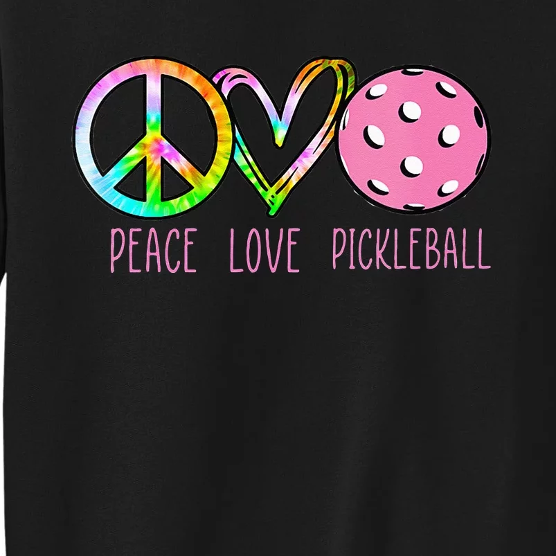 Womens Pickleball Retired Ladies Peace Love Pickleball Tall Sweatshirt