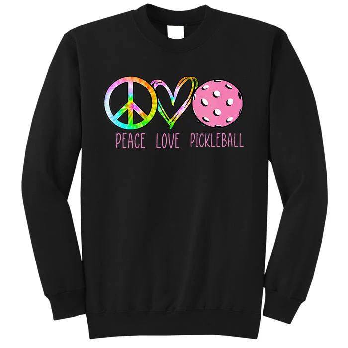 Womens Pickleball Retired Ladies Peace Love Pickleball Tall Sweatshirt