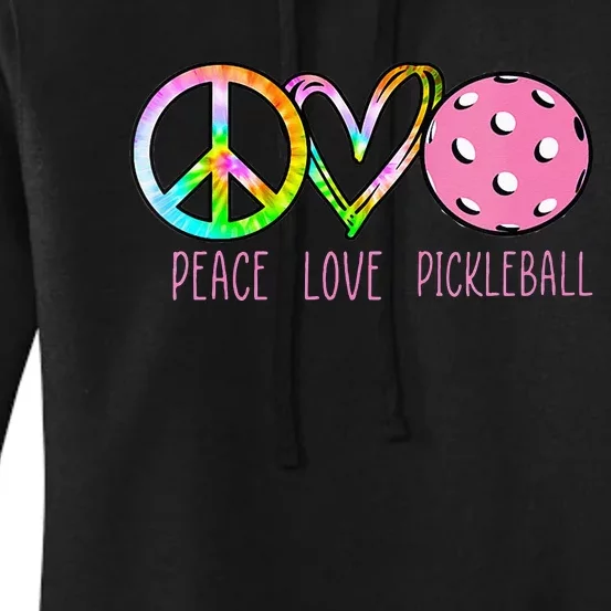 Womens Pickleball Retired Ladies Peace Love Pickleball Women's Pullover Hoodie