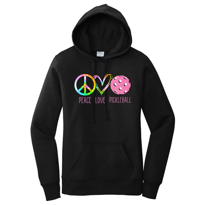 Womens Pickleball Retired Ladies Peace Love Pickleball Women's Pullover Hoodie