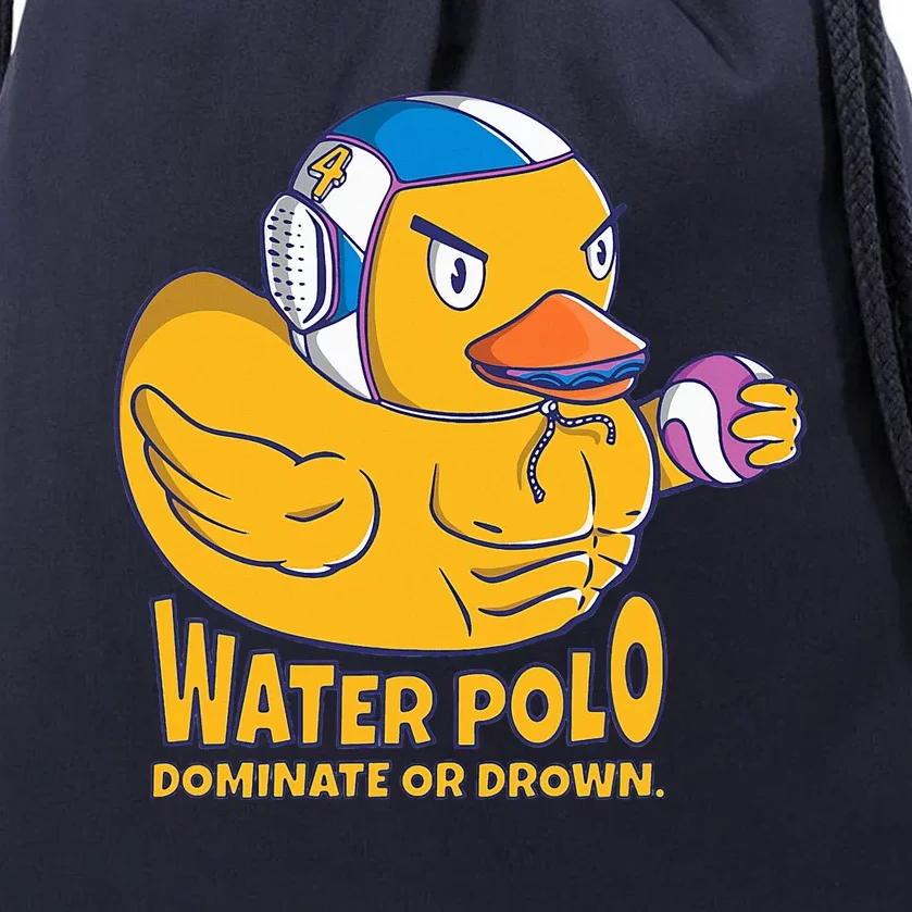 Water Polo Rubber Duck Dominate Or Drown On Drawstring Bag