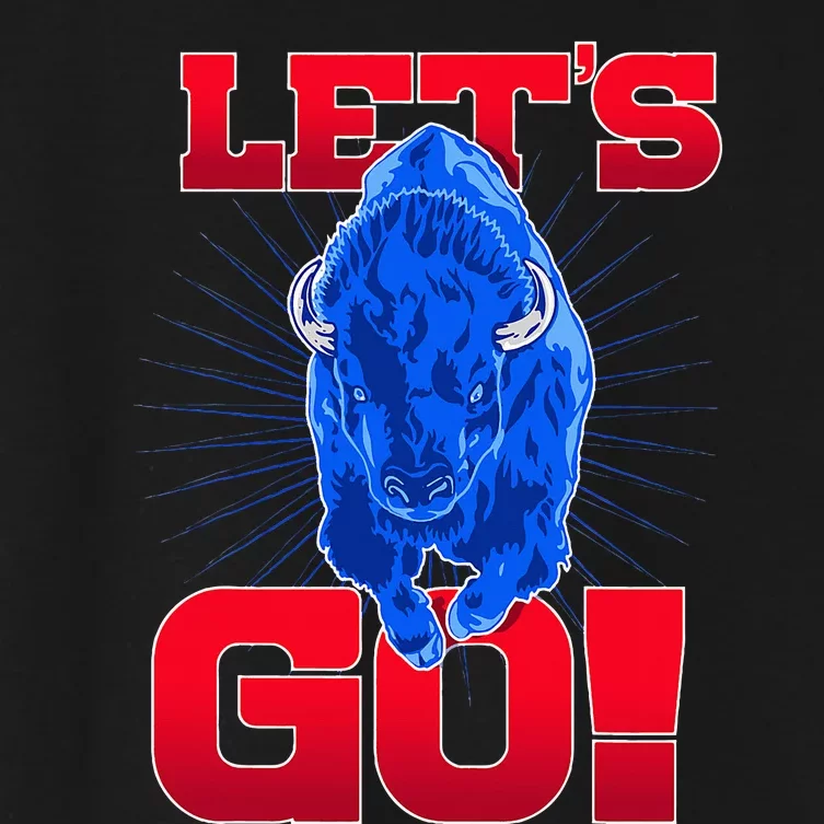 WNY Pride Red & Blue Buffalo Let's Go Buffalo Women's Crop Top Tee