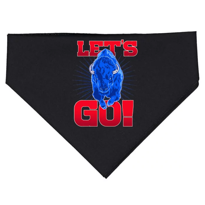 Wny Pride Red & Blue Buffalo LetS Go Buffalo USA-Made Doggie Bandana