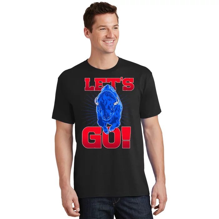 Wny Pride Red & Blue Buffalo LetS Go Buffalo T-Shirt