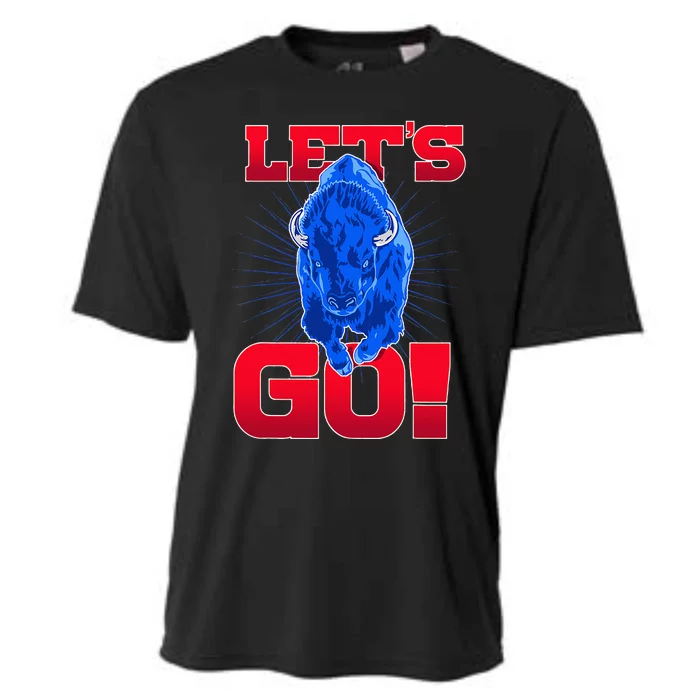 WNY Pride Red & Blue Buffalo Lets Go Buffalo Cooling Performance Crew T-Shirt