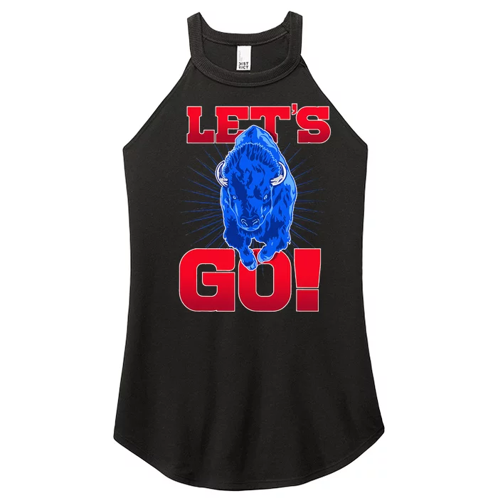 WNY Pride Red & Blue Buffalo Lets Go Buffalo Women’s Perfect Tri Rocker Tank