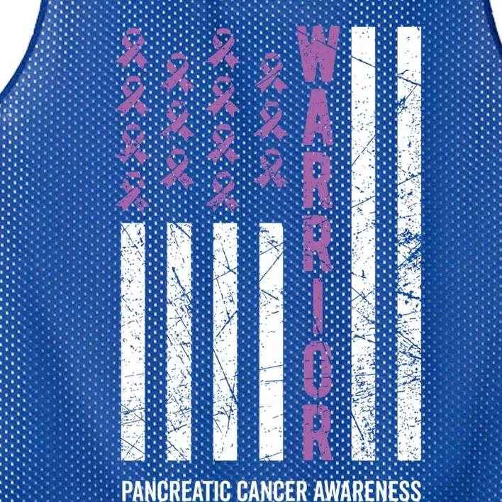 Warrior Purple Ribbon Pancreatic Cancer Awareness Gift Mesh Reversible Basketball Jersey Tank