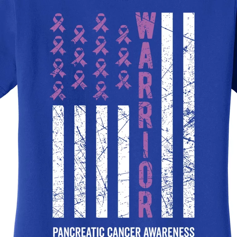 Warrior Purple Ribbon Pancreatic Cancer Awareness Gift Women's T-Shirt