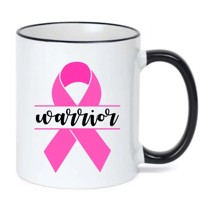 Warrior Pink Ribbon Breast Cancer Month Black Color Changing Mug