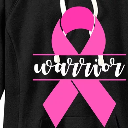 Warrior Pink Ribbon Breast Cancer Month Women's Fleece Hoodie