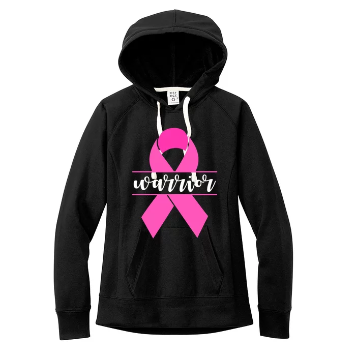 Warrior Pink Ribbon Breast Cancer Month Women's Fleece Hoodie