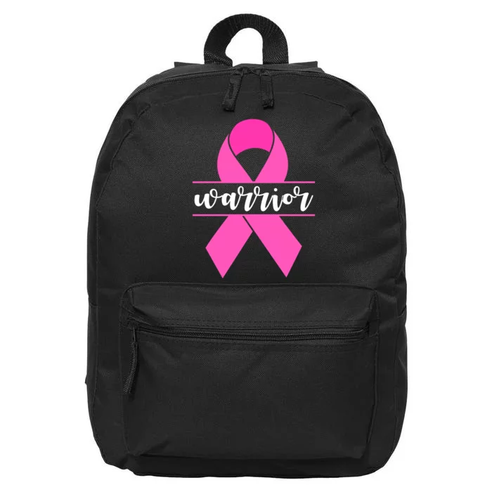 Warrior Pink Ribbon Breast Cancer Month 16 in Basic Backpack