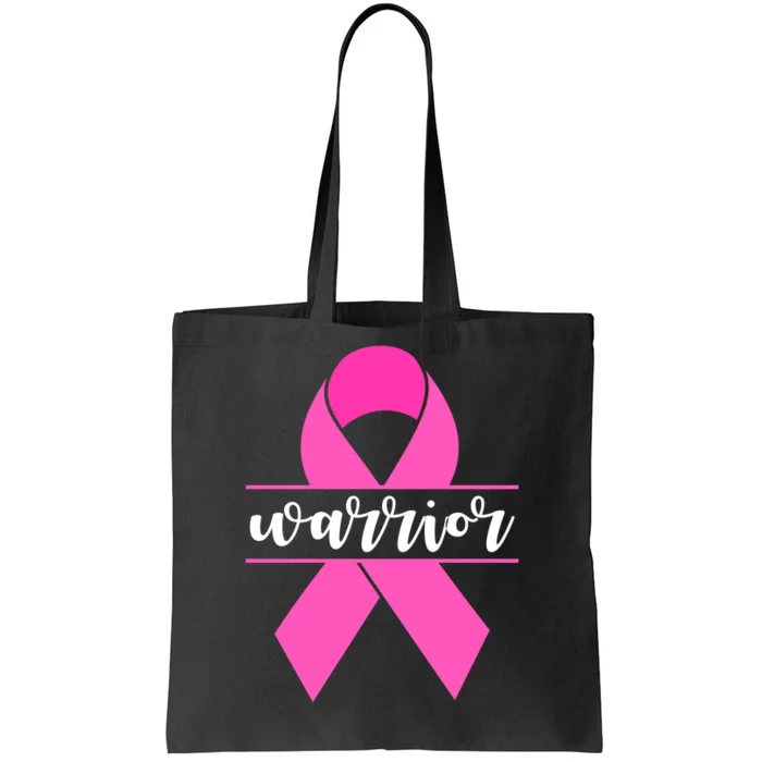 Warrior Pink Ribbon Breast Cancer Month Tote Bag