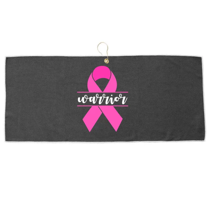 Warrior Pink Ribbon Breast Cancer Month Large Microfiber Waffle Golf Towel