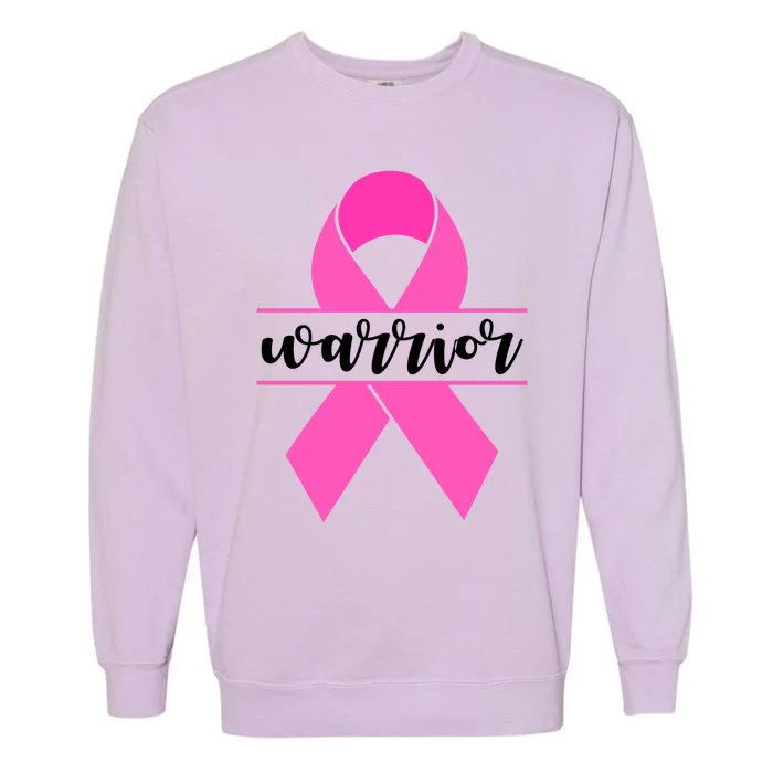 Warrior Pink Ribbon Breast Cancer Month Garment-Dyed Sweatshirt