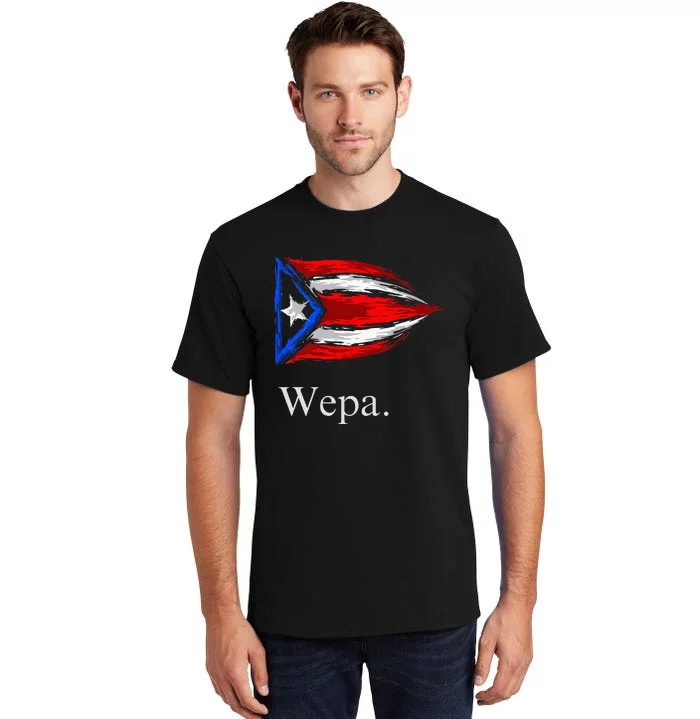 Wepa Puerto Rico Vintage Puerto Rican Flag Pride Tall T-Shirt