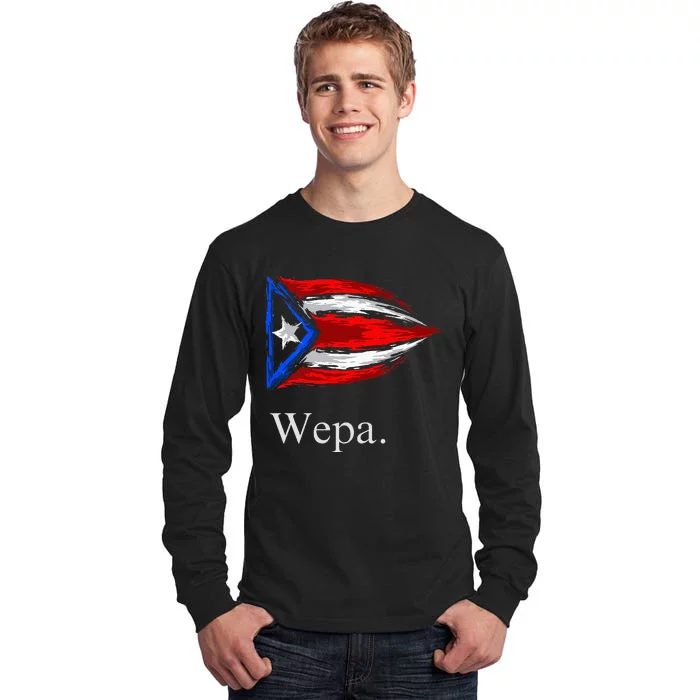 Wepa Puerto Rico Vintage Puerto Rican Flag Pride Tall Long Sleeve T-Shirt