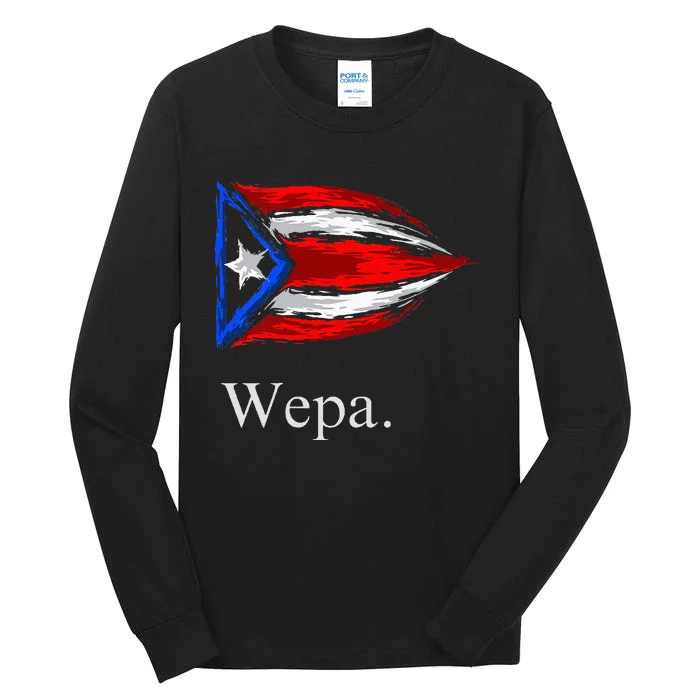 Wepa Puerto Rico Vintage Puerto Rican Flag Pride Tall Long Sleeve T-Shirt