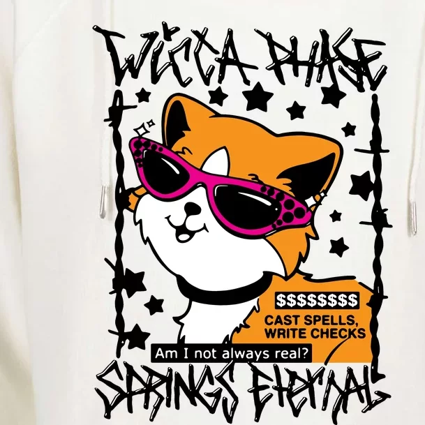 Wicca Phase Springs Eternal Cat Womens Funnel Neck Pullover Hood