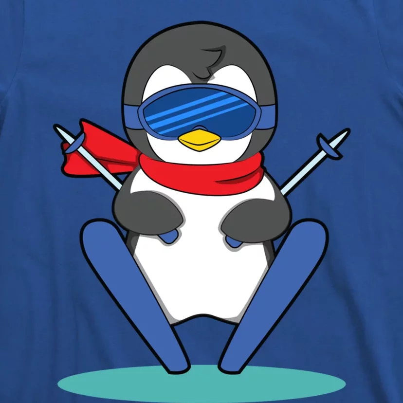 Winter Penguin Ski Skier Skiing Gift T-Shirt