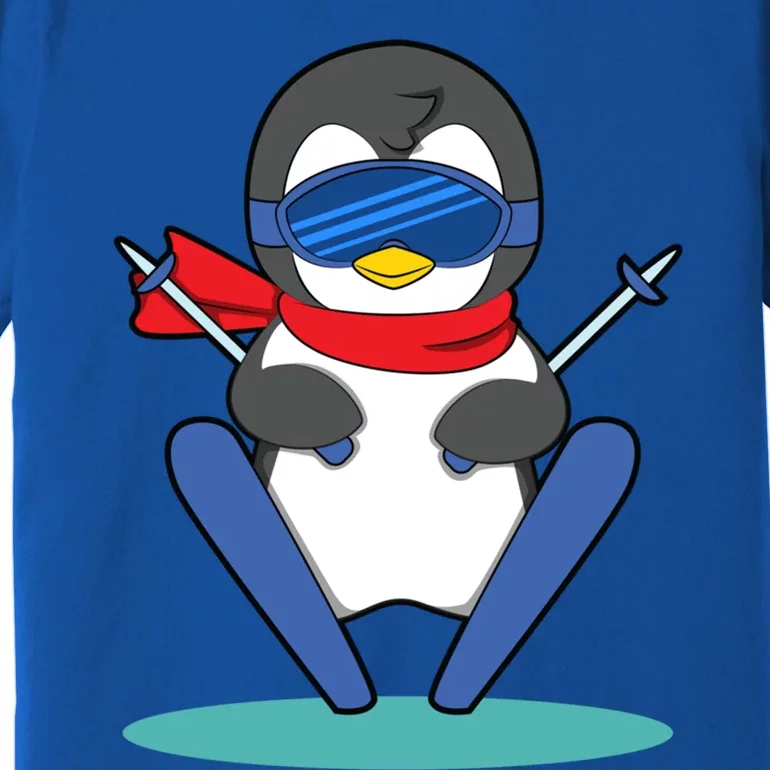 Winter Penguin Ski Skier Skiing Gift Premium T-Shirt