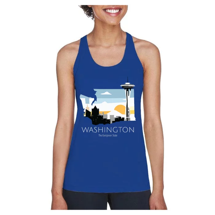 Washington Proud State Motto The Evergreen State Women's Racerback Tank