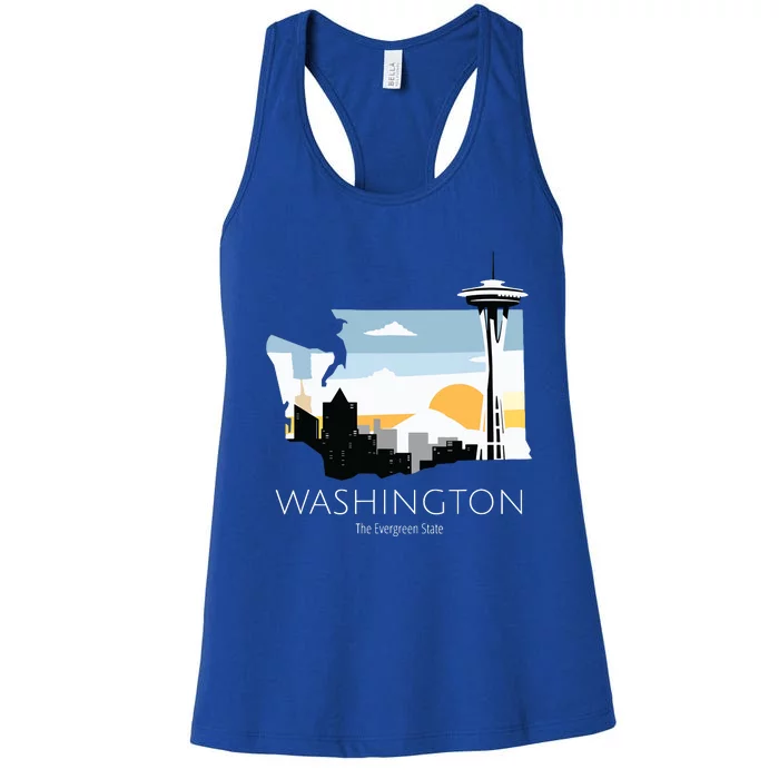 Washington Proud State Motto The Evergreen State Women's Racerback Tank