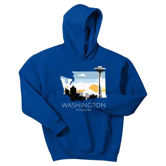 Washington Proud State Motto The Evergreen State Kids Hoodie