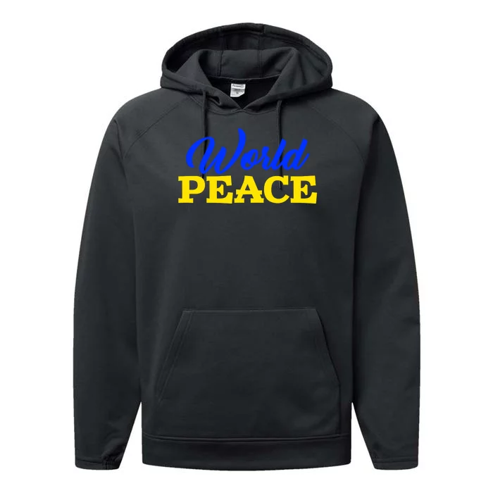 World Peace Support Ukraine Performance Fleece Hoodie