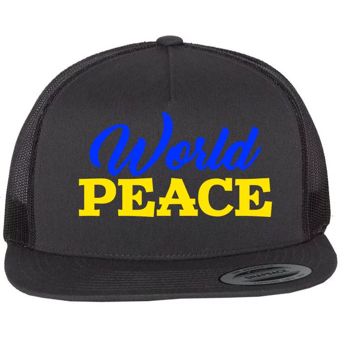 World Peace Support Ukraine Flat Bill Trucker Hat