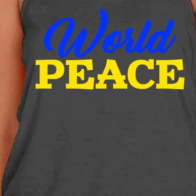 World Peace Support Ukraine Women's Knotted Racerback Tank