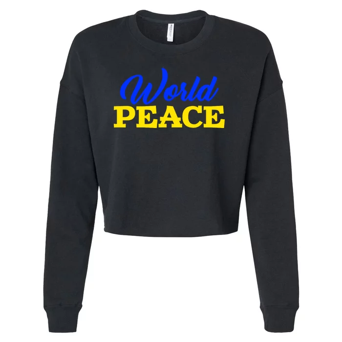 World Peace Support Ukraine Cropped Pullover Crew