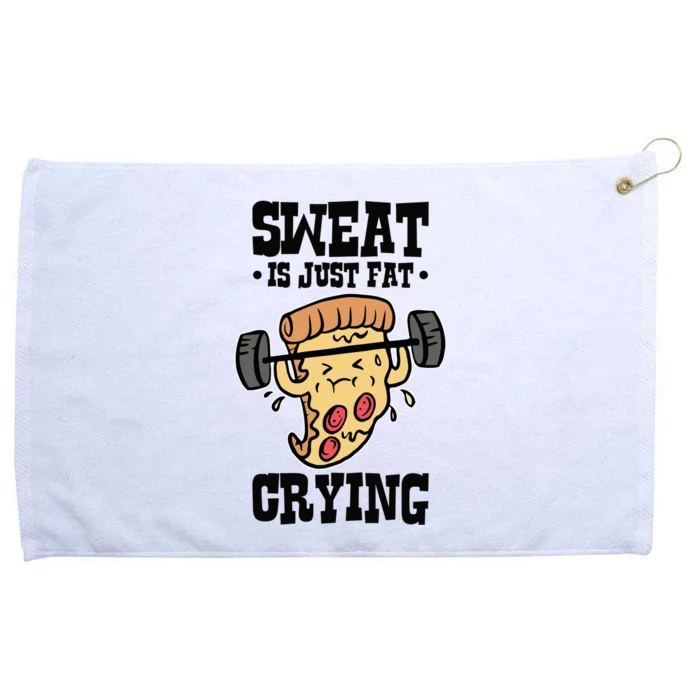 Workout Pizza Sweat Is Just Fat Crying Gift Grommeted Golf Towel