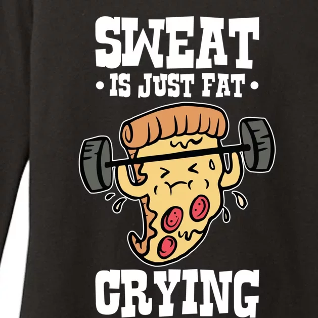 Workout Pizza Sweat Is Just Fat Crying Gift Womens CVC Long Sleeve Shirt