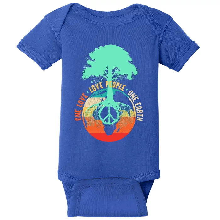 World Peace Tree Gift Love People Earth Day Gift Baby Bodysuit