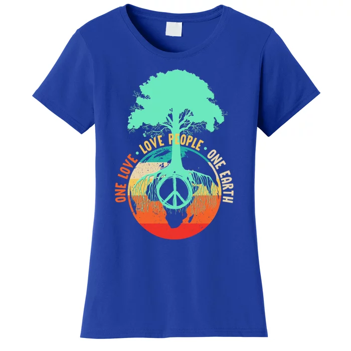 World Peace Tree Gift Love People Earth Day Gift Women's T-Shirt