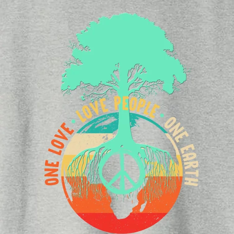 World Peace Tree Gift Love People Earth Day Gift Women's Crop Top Tee