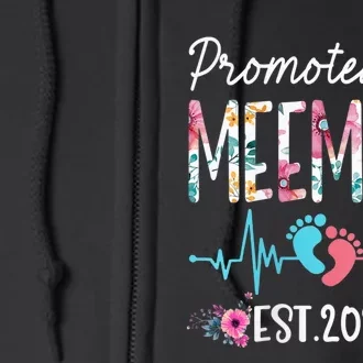 Wo Promoted To MeeMaw Est 2024 Mothers Day First Time Mom Full Zip Hoodie