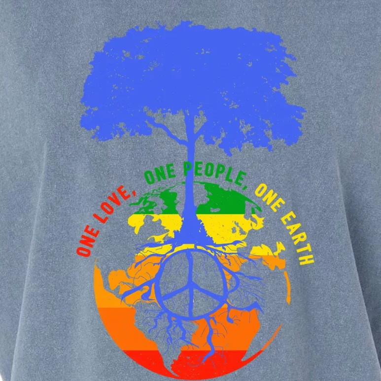 World Peace Tree Earth Day Love Hippie Environt Gift Garment-Dyed Women's Muscle Tee